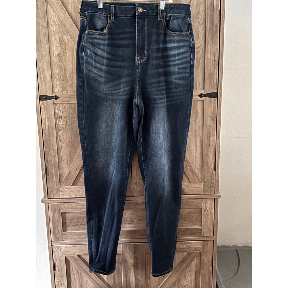 American Eagle Curvy Highest Rise Jegging Dark Wash Stretch Jeans Womens 14 Long